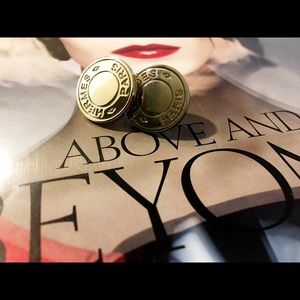 HERMES Silver Button Earrings